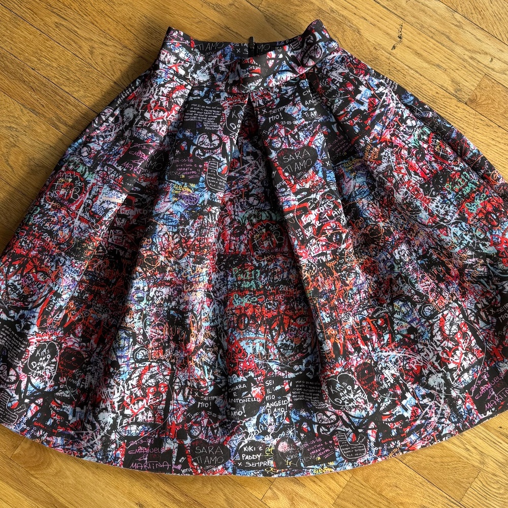 Maje Digital Graffiti Print Skirt Size: S